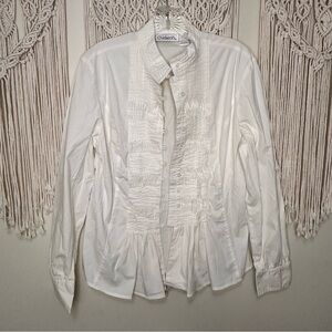 Chadwicks Cream Cotton Blend Top